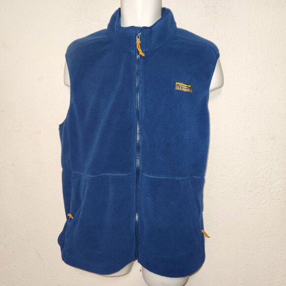 L.L. Bean ** stylish zippered velour vest, blue in size XXL - Picture 1 of 11